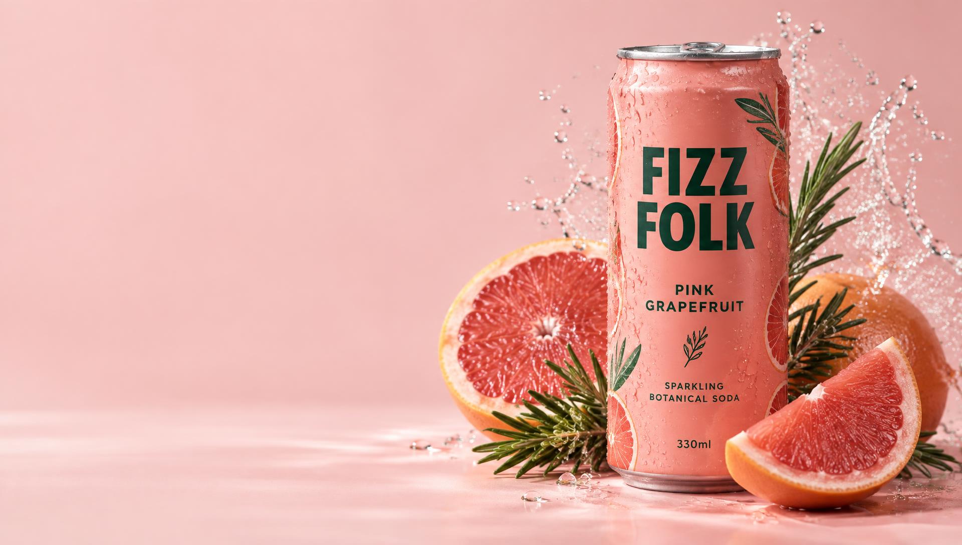 Chilled Fizz Folk grapefruit soda with citrus and rosemary